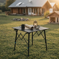 Adjustable Height Aluminum Alloy Portable Folding Camping Table