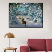 DIY Diamond Painting Kit, Luminous Deer Full Drill Cross Stitch for Home Decor