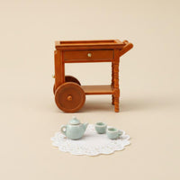 1:12 Dollhouse Handcart with Wheels Dollhouse Serving Cart Miniature Furniture for Model Hobbyists