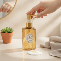 Golden Flat Shoulder Round PET Bottle with Pump Dispenser for Skincare and Cosmetics