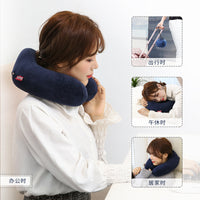 Travel Neck Pillow U-Shaped Memory Foam Neck Support Cushion for Airplane Car Office