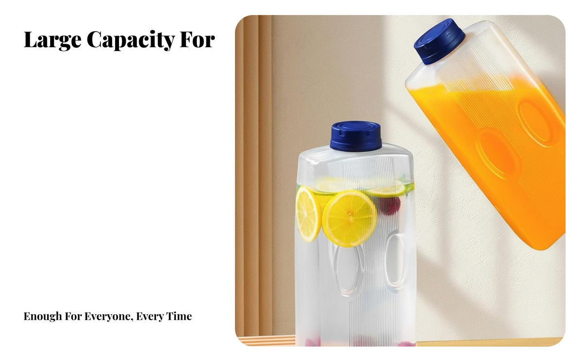 Fridge Door Water Jug Leakproof Pitcher with Lid Leak-Resistant Large Capacity Water Carafe for Families, Refrigerator, Picnic