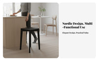 Nordic Design Stackable Square Stool Space-Saving Stackable Wooden Stool sturdy Construction Backless Seat Lightweight & Portable for Families, Homeowners, Office Workers, Dining Room, Kitchen, Entryway, Bedroom