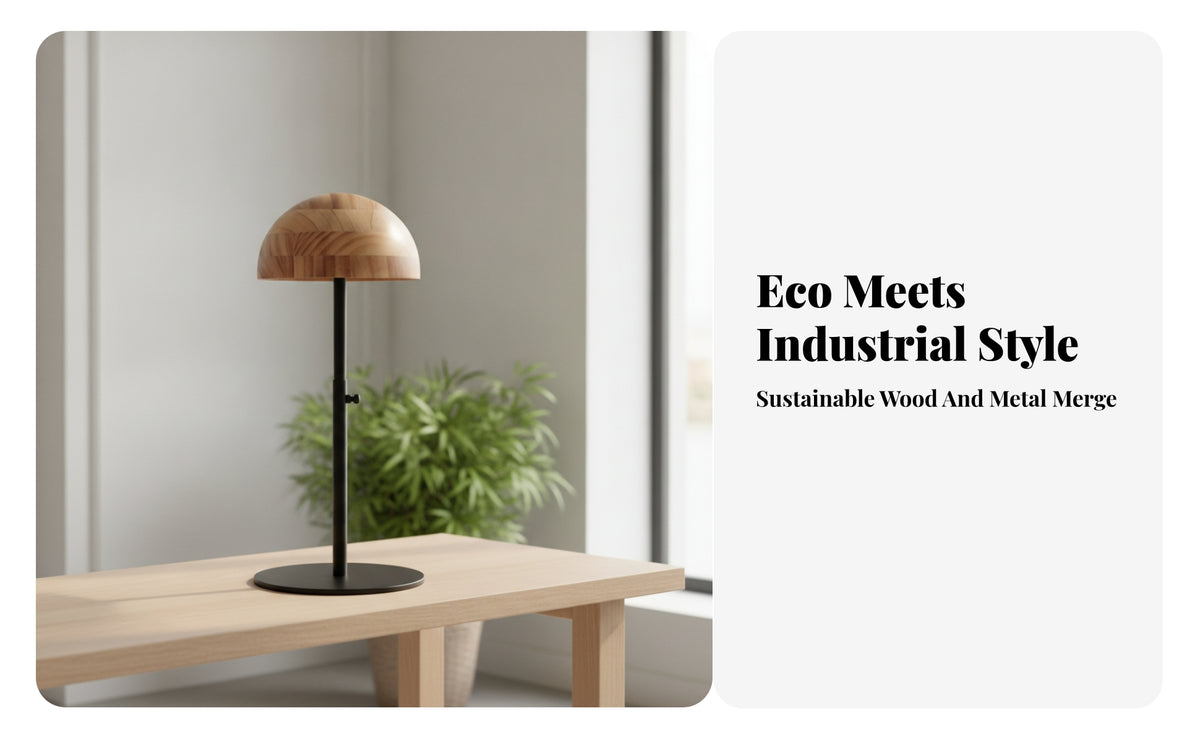 Wooden Hat Form Side Knob Shop Fixture Metal Base