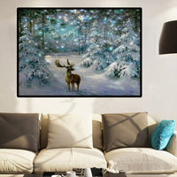 DIY Diamond Painting Kit, Luminous Deer Full Drill Cross Stitch for Home Decor