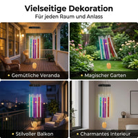 Solar Wind Chime for Outdoor, 750mm Color-Changing Wind Chime for Garden, Waterproof Hanging Decoration for Balcony and Terrace, Atmospheric Lighting