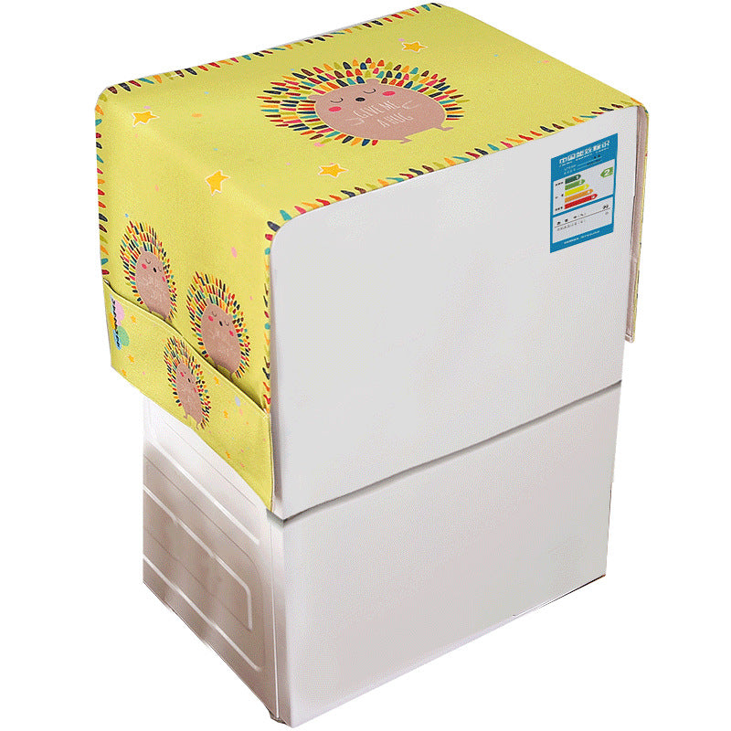 Printed Waterproof Dust Cover for Washing Machine or Refrigerator, Linen Blend Fabric