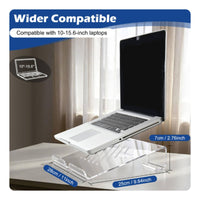 Acrylic Laptop Stand Ventilated Laptop Riser Cooling Notebook Stand for Office, Study