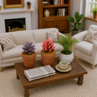 Miniature Potted Succulent Plants for Dollhouse & Micro Landscape Decor