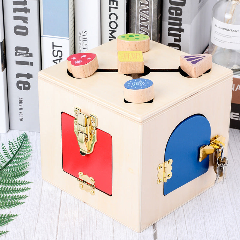 Montessori Wooden Lock Box Educational Toy for Toddlers and Preschoolers