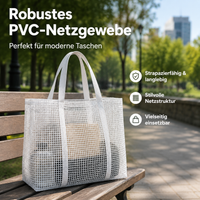 PVC Mesh Fabric by the Meter, 250D/500D PVC Grid Fabric, 137-210cm Wide, for DIY Projects, Bags & Gifts