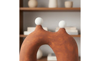 Ceramic Art Statue Smooth Matte Finish Abstract Sculpture Elegant Modern Hollow Sculpture for Living Room