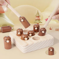Hand-Eye Coordination Whack-Arodent Toy Motor-Skill Pounding Toy Solid-Wood Learning for Toddlers, Young Children, Home Play
