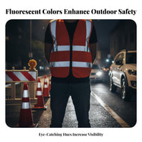 Reflective Vest Lightweight High Visibility Work Vest Sturdy Secure Workwear for Cyclists, Warehouse Bi Biking, Warehouses, Factories