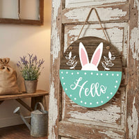 Easter Door Sign Festive Atmosphere Bunny Welcome Sign for Families, Homeowners, Home Entrance, Entryway, Porch