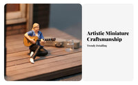1:64 Scale Guitarist Figure High Intricacy Miniature Musician Model Miniature Scene Figure Lifelike Features Rock Band