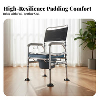 Bedside Commode Chair Foldable Design Portable Toilet Easy to Clean for Seniors