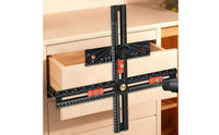 Aluminum Alloy Sliding T-Square Ruler Engraved Markings Positioning Ruler Matte Black