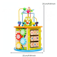 Educational Bead Maze Learning Cube Multipurpose Wooden Activity Cube Develops Hand-Eye Coordination for Toddlers, Preschoolers