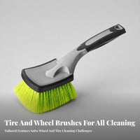 Wheel Brush Ergonomic Grip Handheld Scratch Scratch-Resistant Plastic Handle Tire Cleaning Brush Auto Accessory for Vehicle Detailing