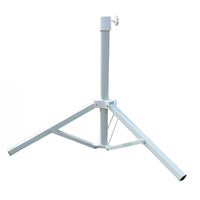 Outdoor Foldable Sun Umbrella with Large Tripod Base, Portable White Iron Frame Beach Umbrella Stand