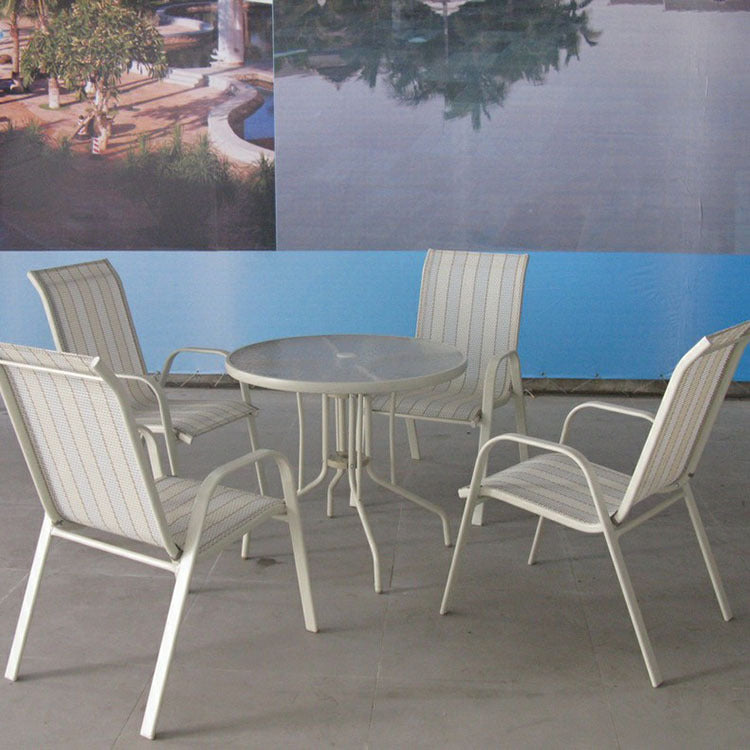 Outdoor Wrought Iron Rattan Bistro Table and Chairs Set for Cafe Patio Garden