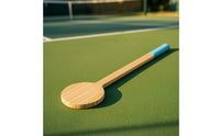 Solid Wood Tennis Optimal Ball Impact Zone Practice Aid Unfinished Optimal Ball Impact Zone Racket Portable Racket with Wrapped Grip Versatile for Beginners