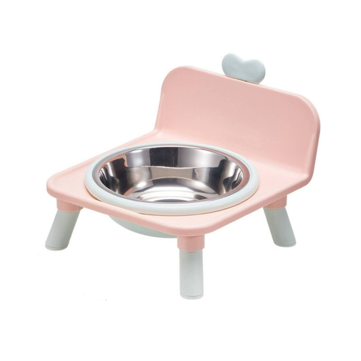 Elevated Pet Feeder Cute Stainless Steel Bowl Sturdy Raised Cat Bowl for Young Dogs, Indoor