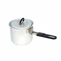 Camping Cook Pot with Folding Handle Camping Cook Pot with Lid Compact Cookware for Campers, Solo Hikers