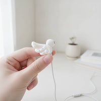 Angel Wing Earphone Decorations Cute Earbud Decorations with Wings Wired Earphone Accessory 3D Sculpted for Teens, Photoshoots