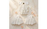 Lace Ruffle Cuffs Set Flower-Patterned Lace with Sleeve Cuffs Retro Accessory for Bridal Photoshoots