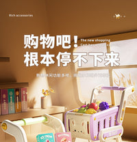 Kids Shopping Cart Toy with Fruits for Toddlers