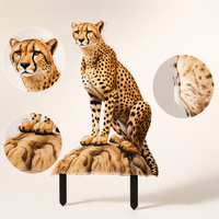 Leopard Cheetah Grassland Animal Acrylic Garden Stake Outdoor Lawn Decoration