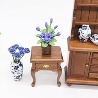 1:12 Dollhouse Miniature Purple Rose Bush for Garden Living Room Decor