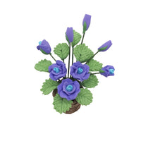 1:12 Dollhouse Miniature Purple Rose Bush for Garden Living Room Decor