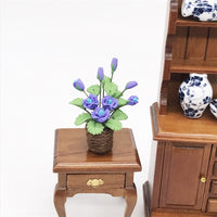 1:12 Dollhouse Miniature Purple Rose Bush for Garden Living Room Decor