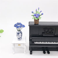 1:12 Dollhouse Miniature Purple Rose Bush for Garden Living Room Decor