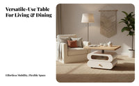 Multi-Functional 2-in-1 Design Convertible Coffee Dining Table Space Saving Lift Top Coffee Table Rotating Desktop Living Room Furniture No Assembly Required for Small Apartment Residents, Distant Workers, Homeowners, Home Office, Bedroom