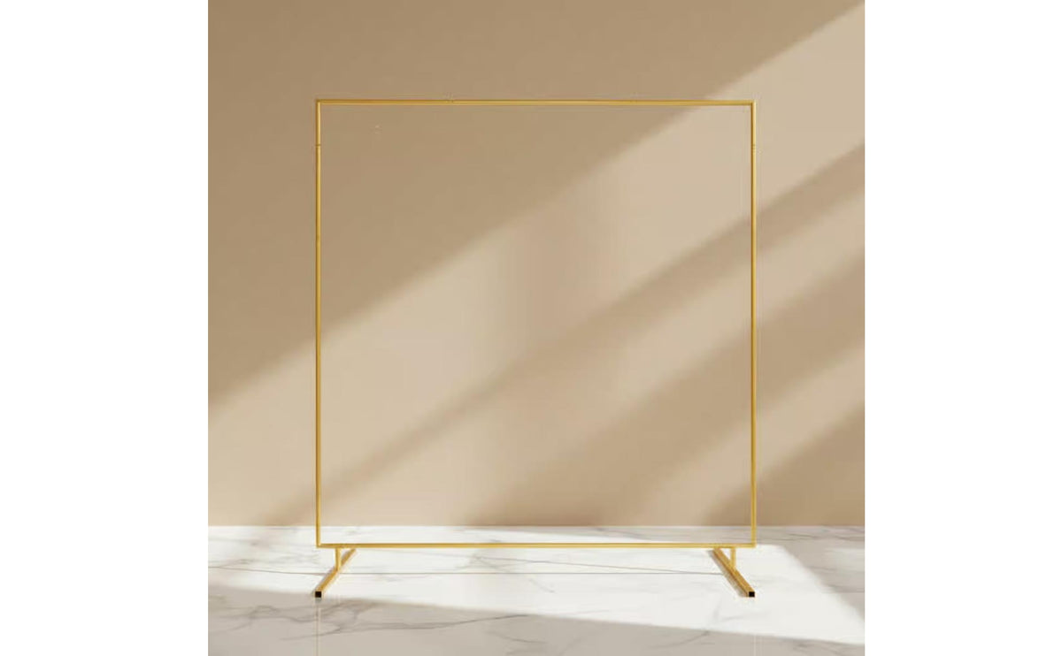 Round Tubing Metal Arch Backdrop Stand Floor Support Legs Wedding Backdrop Stand Minimal Design Metal Display Frame Long-Lasting for Weddings, Events