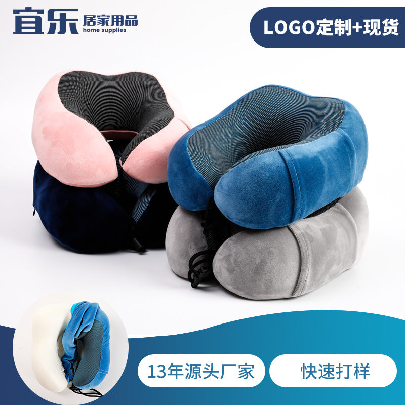 Memory Foam Travel Neck Pillow for Airplane and Office Use, U-Shaped Cervical Support Pillow