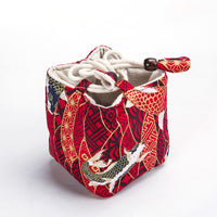 Jian Zhan Teacup Storage Bag Linen Portable Travel Pouch for Single Cup or Teapot