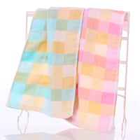Double-Layer Cotton Plaid Sports Towel for Gym and Outdoor Activities