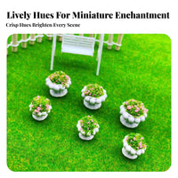 Miniature Potted Plant Dollhouse Flower Pot Realistic Detail Tiny Plant Model for Hobbyists, Adults, Fairy Garden, Craft Projects, Bookshelf