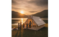 Large Inflatable Tent with Chimney Port Jack Heavy-Duty Inflatable Cabin Tent Long-Lasting Portable for Families