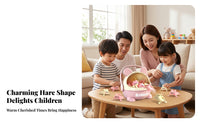 60 Pieces Storage Box Rabbit-Shaped Toy Figure Curved Handle Press-and-Rebound Rabbit Gift-Ready Kids Playthings