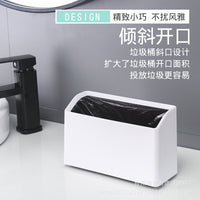 Mini Double-Layer Desktop Trash Can with Lid, Nordic Style Small Waste Bin for Office Desk, Coffee Table, or Countertop