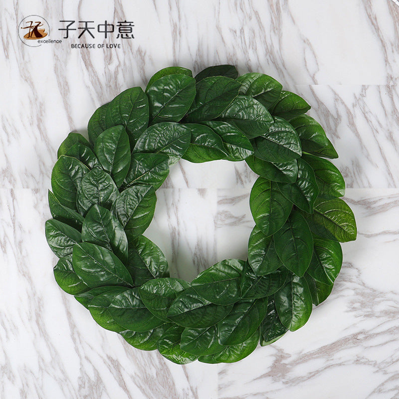 Magnolia Leaf Wreath for Thanksgiving, Christmas, and Spring Decor