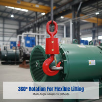 360-Degree Rotation Rotating Crane Hook with Safety Latch Heavy-Duty Swivel Eye Sling Hook High Load Capacity Lifting Equipment Self-Locking for Construction Workers, Factory Personnel, Warehouse Personnel, Oilfields, Factories, Warehouses, Shipping Docks