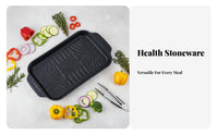 Works on Multiple Stoves Maifan Stone Grill Pan Easy to Clean Maifan Stone Coated Pan High Temperature Resistant for Outdoor, Camping