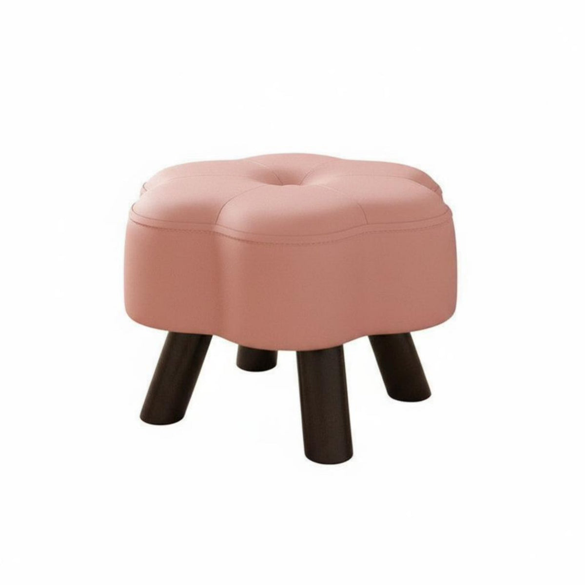 Hardwood Wood Frame Low Padded Footstool Soft pad Upholstered Ottoman Multi-Functional Small Stool Minimalist Design for Children, Homeowners, Office Workers, Living Room, Entryway, Bedroom